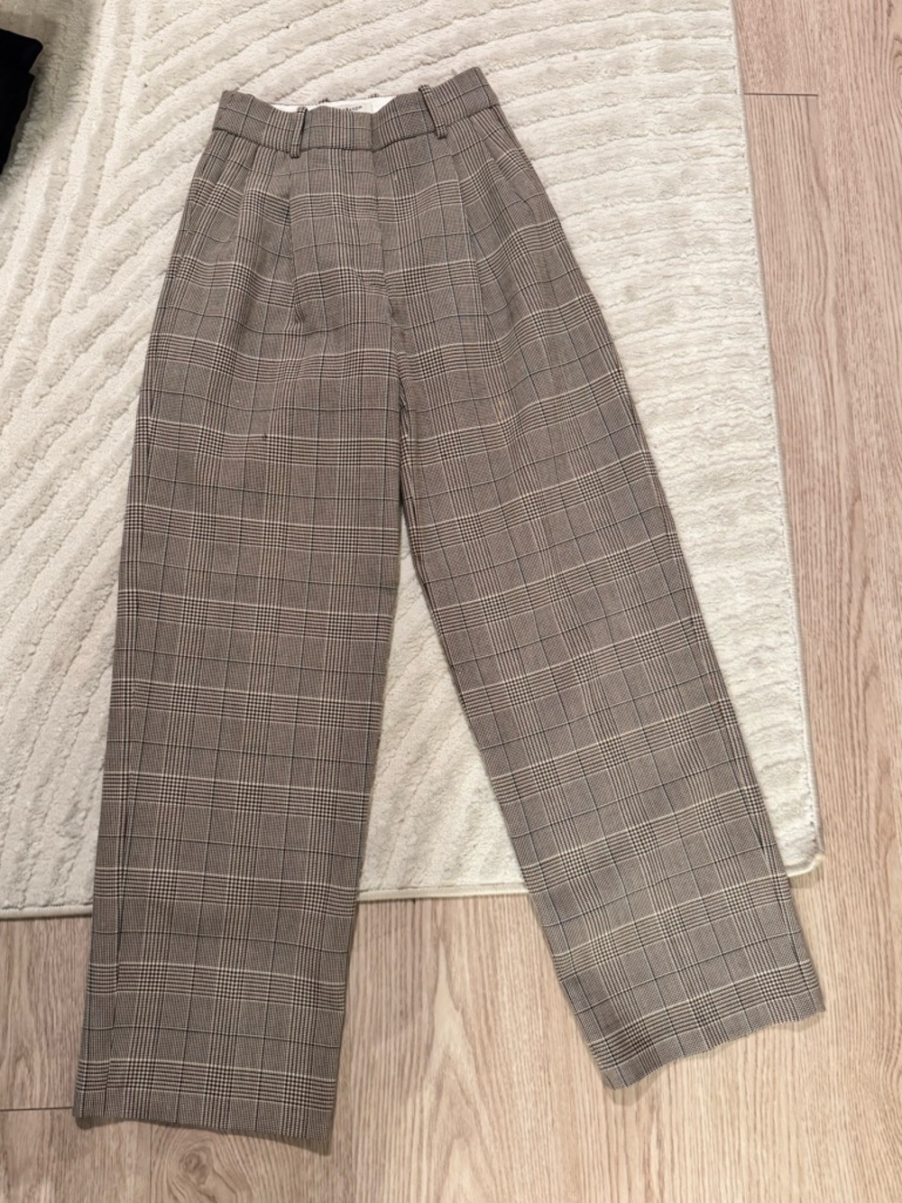 Babaton Taupe Plaid Wide-Leg Men’s Trousers